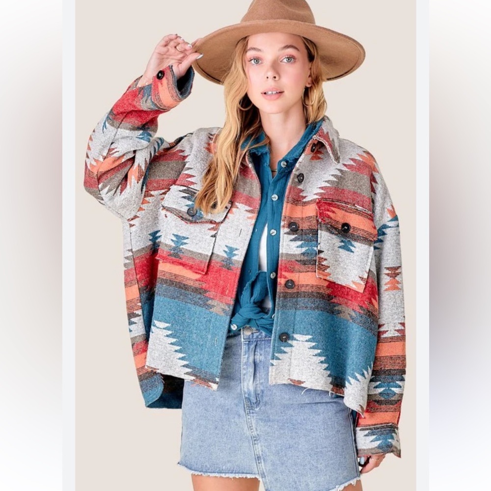 Colorful Southwestern Aztec Patterned Jacket 🌵 🤠